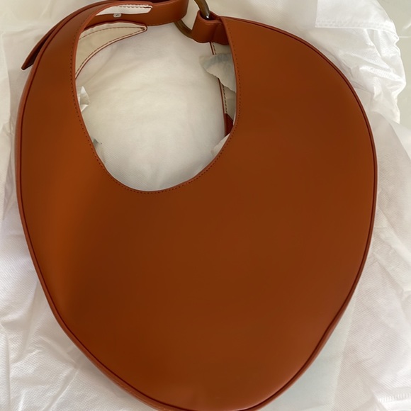 New Retro designer half moon tote bag | brown tan - Picture 6 of 16